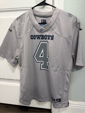 Nike Cowboys #4 Gray Football Jersey